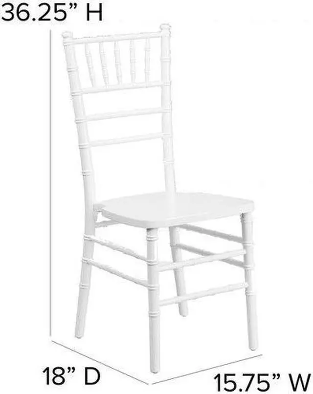 Alt view image 2 of 15 - FLASH FURNITURE 2-XS-WHITE-GG HERCULES Series White Wood Chiavari Chair