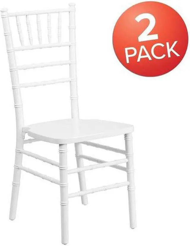 Alt view image 3 of 15 - FLASH FURNITURE 2-XS-WHITE-GG HERCULES Series White Wood Chiavari Chair
