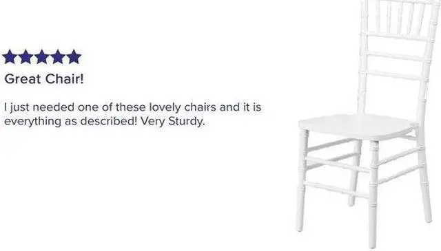 Alt view image 5 of 15 - FLASH FURNITURE 2-XS-WHITE-GG HERCULES Series White Wood Chiavari Chair