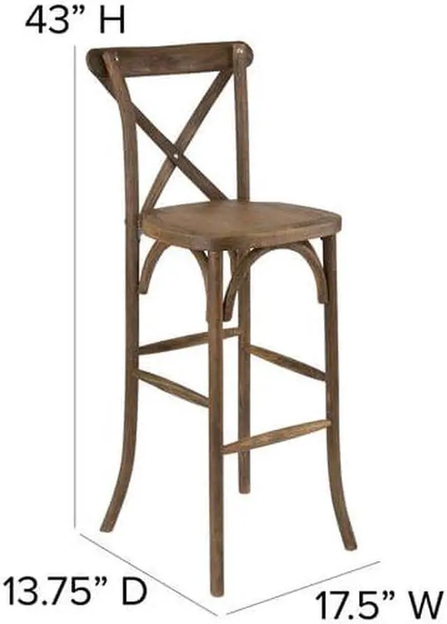 Alt view image 3 of 14 - FLASH FURNITURE 2-XA-X-BAR-GO-GG HERCULES Series Dark Antique Wood Cross Back