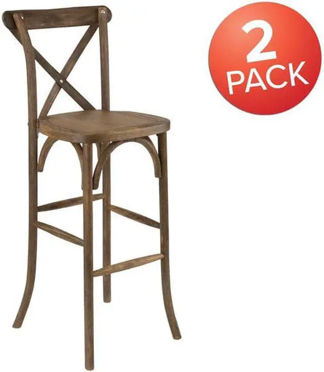 Alt view image 4 of 14 - FLASH FURNITURE 2-XA-X-BAR-GO-GG HERCULES Series Dark Antique Wood Cross Back