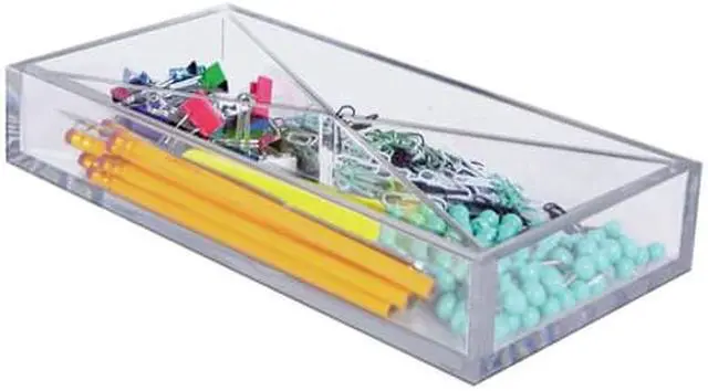 Alt view image 7 of 7 - Azar 4-Compartment Plastic Storage Clear 2/Box (556353)