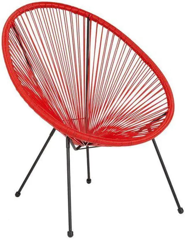 Alt view image 10 of 20 - Valencia Oval Comfort Series Take Ten Red Rattan Lounge Chair