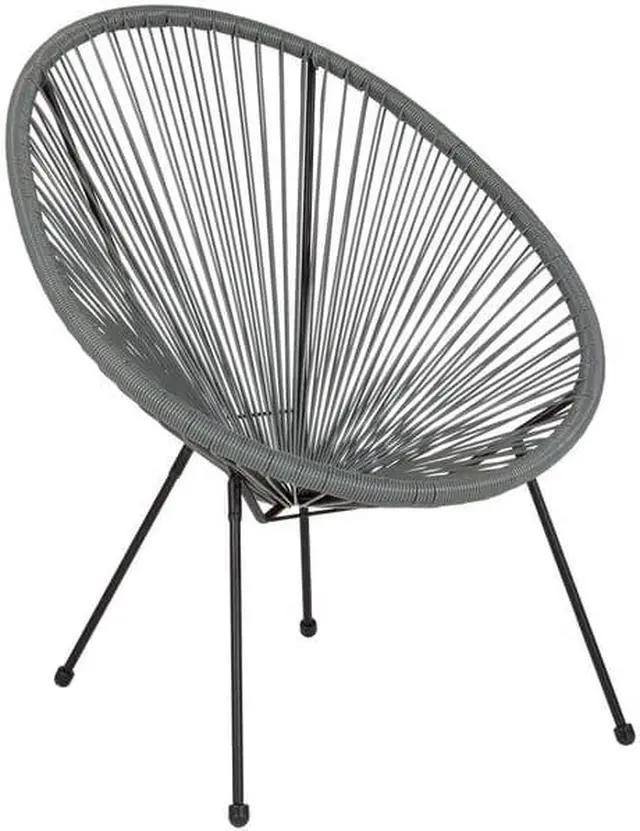 Alt view image 8 of 20 - Valencia Oval Comfort Series Take Ten Grey Rattan Lounge Chair