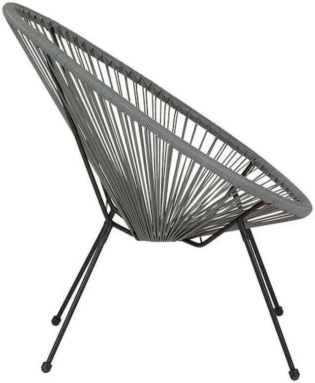Alt view image 12 of 20 - Valencia Oval Comfort Series Take Ten Grey Rattan Lounge Chair