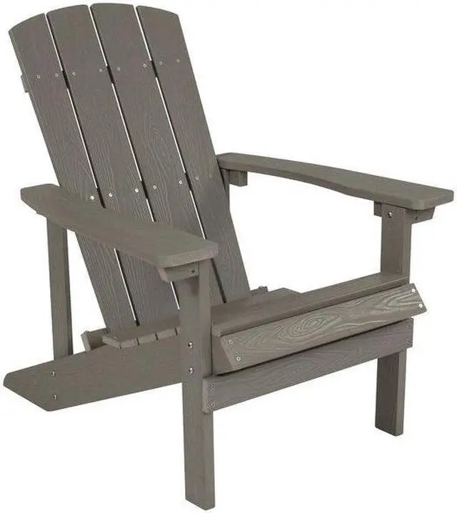 Alt view image 8 of 20 - Charlestown All-Weather Adirondack Chair in Light Gray Faux Wood