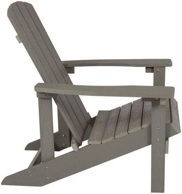 Alt view image 12 of 20 - Charlestown All-Weather Adirondack Chair in Light Gray Faux Wood