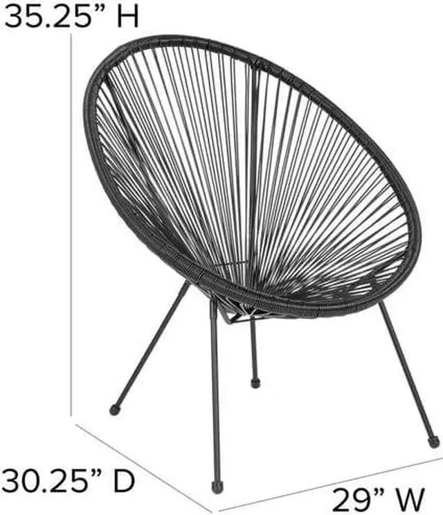 Alt view image 7 of 20 - Valencia Oval Comfort Series Take Ten Black Rattan Lounge Chair