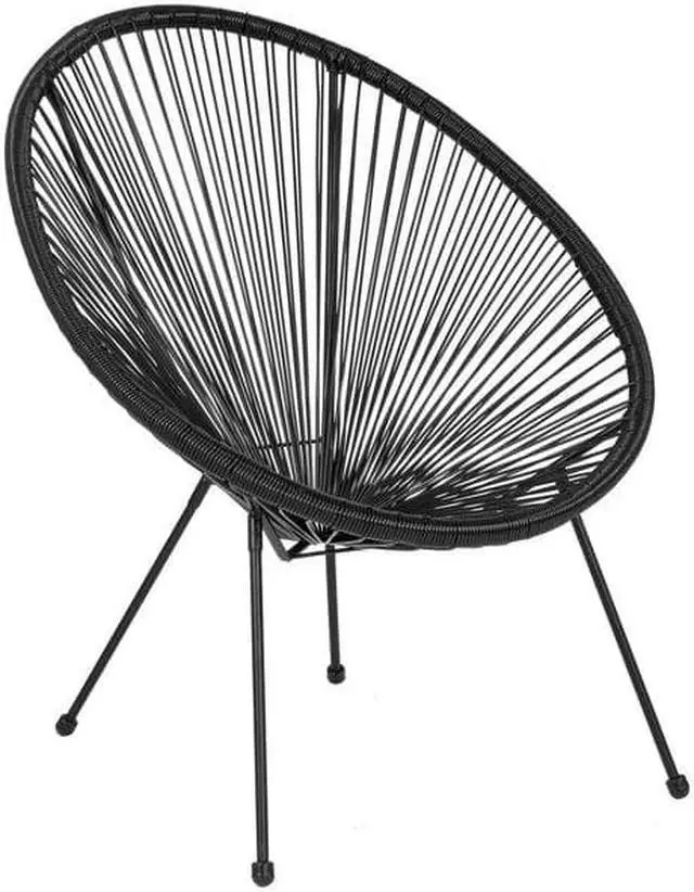 Alt view image 10 of 20 - Valencia Oval Comfort Series Take Ten Black Rattan Lounge Chair
