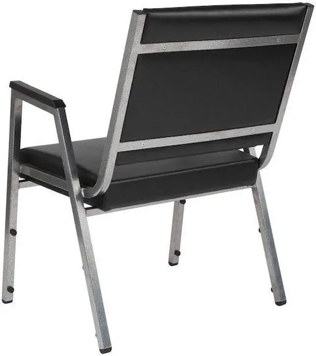 Alt view image 17 of 20 - Flash Furniture HERCULES Series 1500 lb. Rated Antimicrobial Vinyl Bariatric Arm Chair with Silver Vein Frame, Black