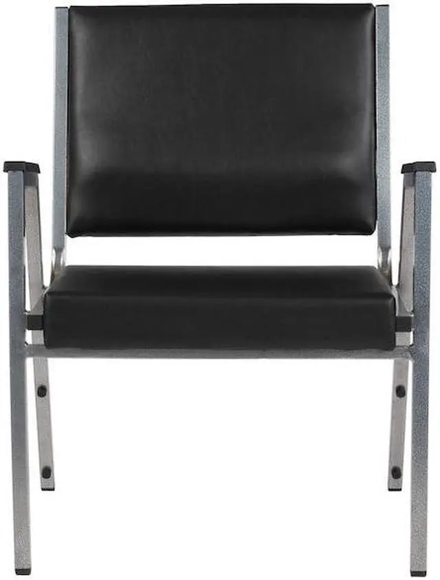 Alt view image 18 of 20 - Flash Furniture HERCULES Series 1500 lb. Rated Antimicrobial Vinyl Bariatric Arm Chair with Silver Vein Frame, Black