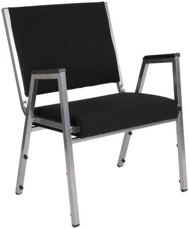 Alt view image 10 of 20 - Flash Furniture HERCULES Series 1500 lb. Rated Antimicrobial Fabric Bariatric Arm Chair with Silver Vein Frame, Black