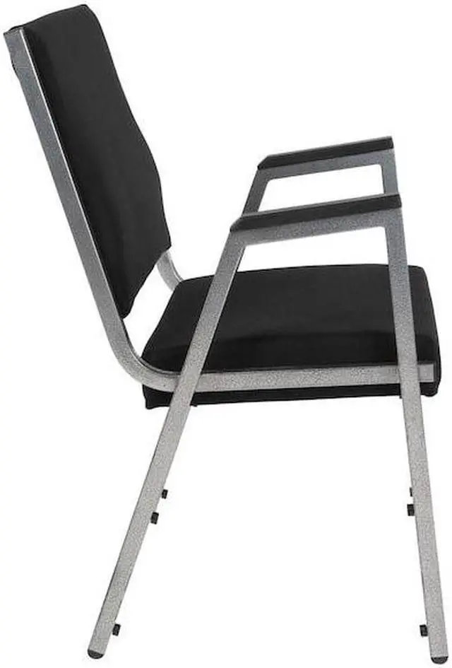 Alt view image 12 of 20 - Flash Furniture HERCULES Series 1500 lb. Rated Antimicrobial Fabric Bariatric Arm Chair with Silver Vein Frame, Black