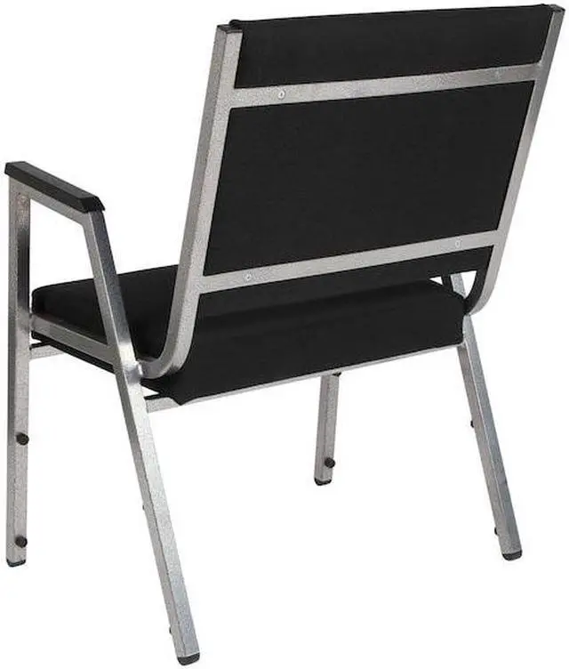 Alt view image 13 of 20 - Flash Furniture HERCULES Series 1500 lb. Rated Antimicrobial Fabric Bariatric Arm Chair with Silver Vein Frame, Black