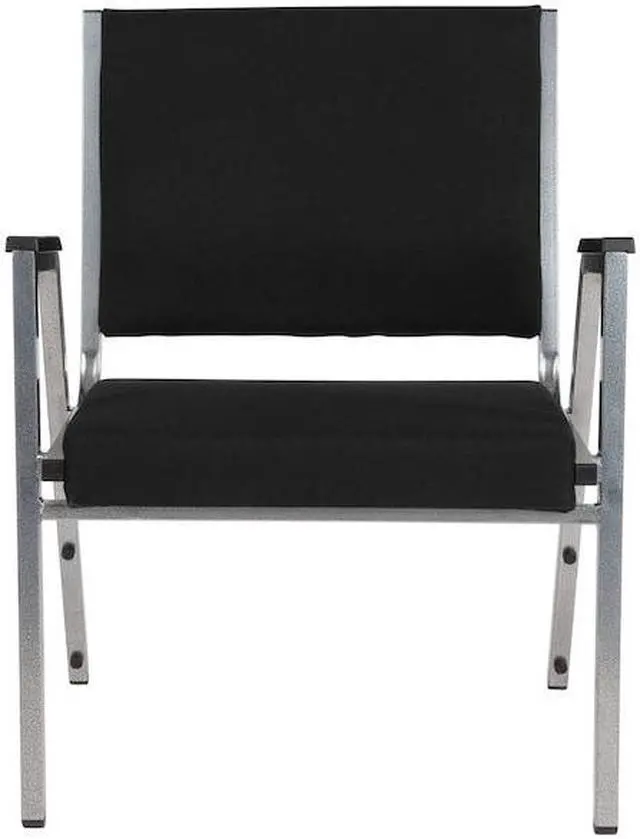 Alt view image 14 of 20 - Flash Furniture HERCULES Series 1500 lb. Rated Antimicrobial Fabric Bariatric Arm Chair with Silver Vein Frame, Black