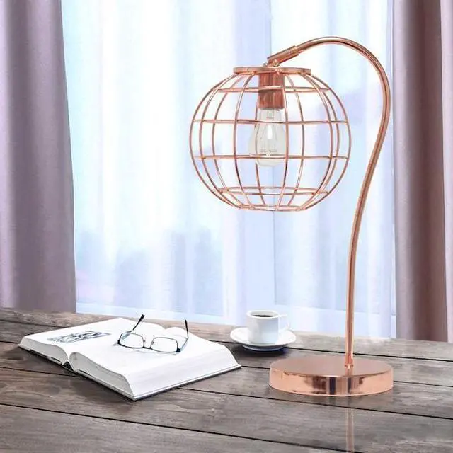 Alt view image 9 of 14 - Lalia Home Arched Metal Cage Table Lamp, Rose Gold