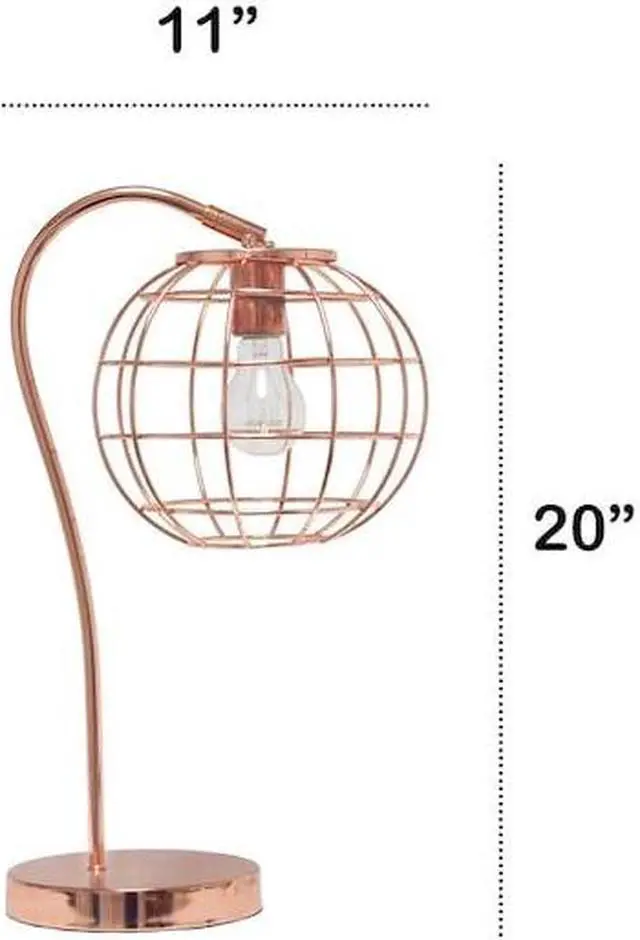 Alt view image 10 of 14 - Lalia Home Arched Metal Cage Table Lamp, Rose Gold