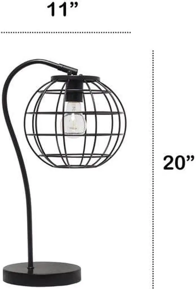 Alt view image 4 of 15 - Lalia Home Arched Metal Cage Table Lamp, Black