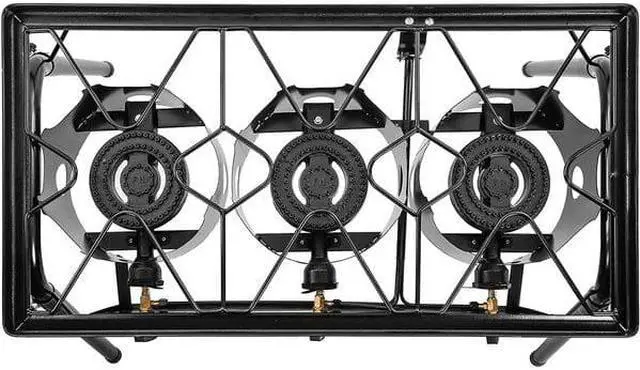 Alt view image 6 of 6 - concord triple burner outdoor propane stove cooker w/ regulator, 3 burner stove brewing supply