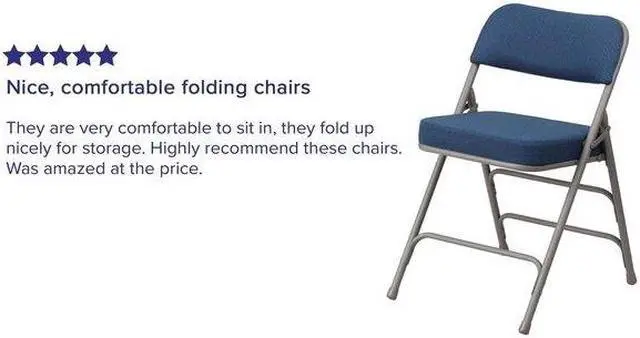 Alt view image 12 of 20 - Flash Furniture HERCULES Series Premium Curved Triple Braced Double Hinged Navy Fabric Metal Folding Chair - 2 Pack
