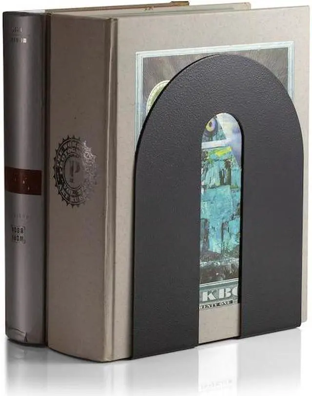 Alt view image 12 of 17 - Officemate Heavy Duty Bookends, Nonskid, 8" X 8" X 10", Steel, Black 93142