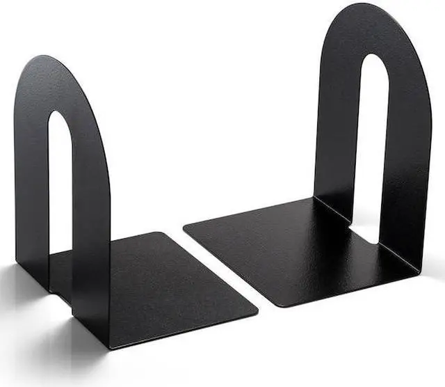 Alt view image 15 of 17 - Officemate Heavy Duty Bookends, Nonskid, 8" X 8" X 10", Steel, Black 93142