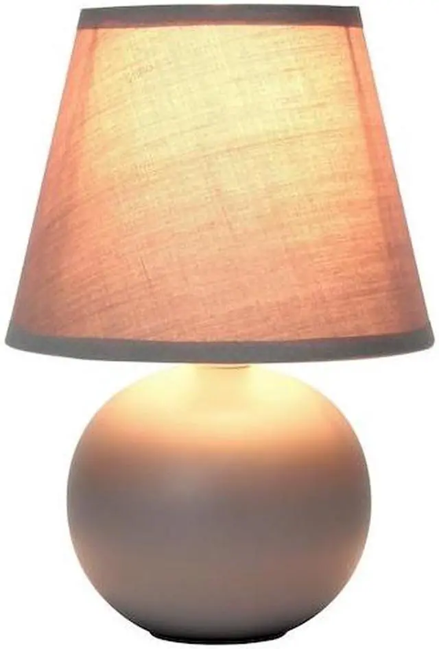 Alt view image 13 of 13 - Simple Designs Mini Ceramic Globe Table Lamp, Gray