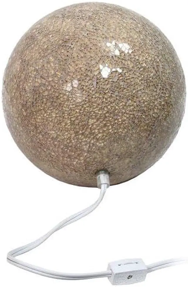 Alt view image 10 of 19 - Simple Designs 1 Light Mosaic Stone Ball Table Lamp, Champagne