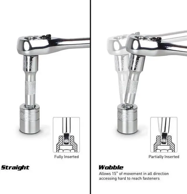 Alt view image 4 of 8 - capri tools 1/2-inch drive wobble extension bar set, 3-piece (1-2600)