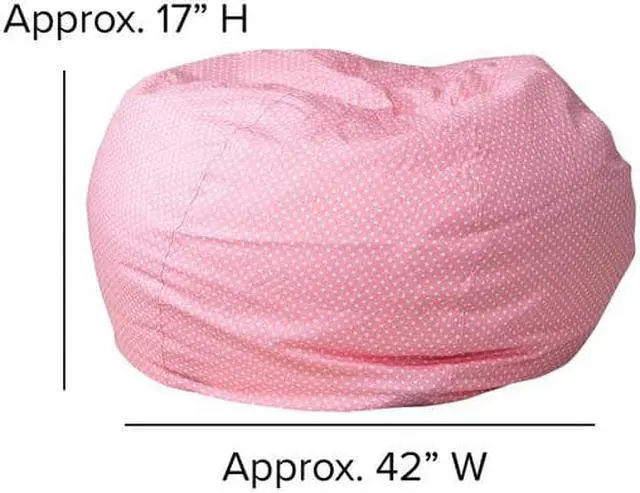 Alt view image 9 of 20 - Oversized Light Pink Dot Bean Bag Chair for Kids and Adults