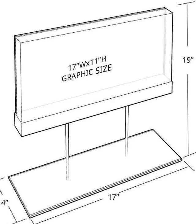 Alt view image 4 of 5 - Azar Medium Acrylic Block Sign Holder On Chrome Stand For Counter (104566)