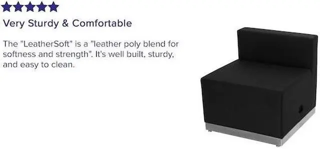 Alt view image 10 of 20 - HERCULES Alon Series Black Leather Chair with Brushed Stainless Steel Base