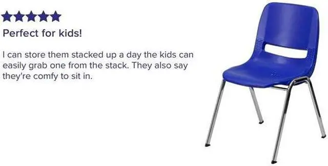 Alt view image 19 of 20 - HERCULES Series 880 lb. Capacity Navy Ergonomic Shell Stack Chair with Chrome Frame and 18'' Seat Height