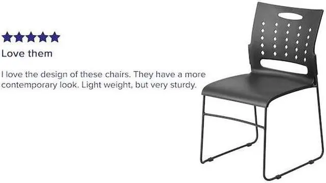 Alt view image 9 of 11 - HERCULES Series 881 lb. Capacity Black Sled Base Stack Chair with Air-Vent Back
