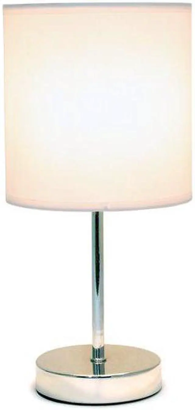 Alt view image 8 of 14 - Simple Designs Chrome Mini Basic Table Lamp with Fabric Shade
