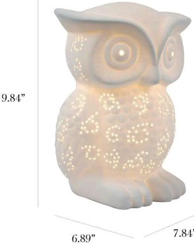Alt view image 7 of 12 - Simple Designs Porcelain Wise Owl Shaped Animal Light Table Lamp