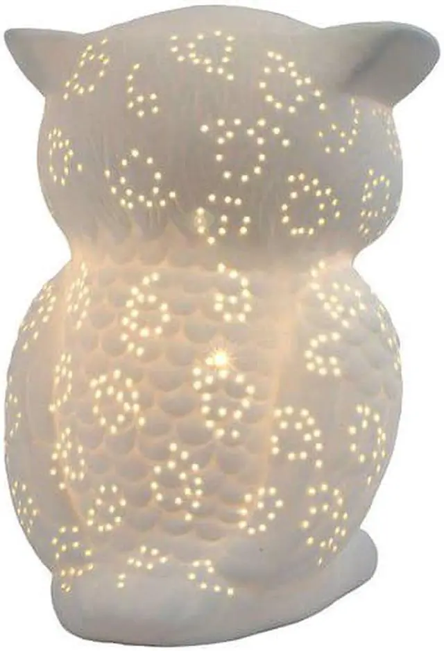 Alt view image 6 of 12 - Simple Designs Porcelain Wise Owl Shaped Animal Light Table Lamp