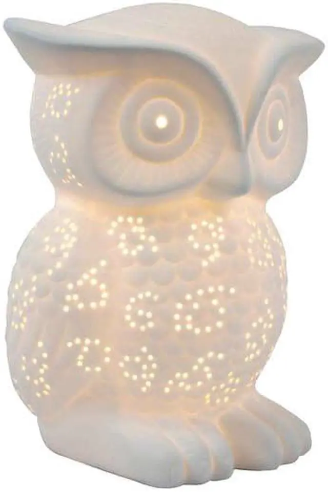 Alt view image 8 of 12 - Simple Designs Porcelain Wise Owl Shaped Animal Light Table Lamp