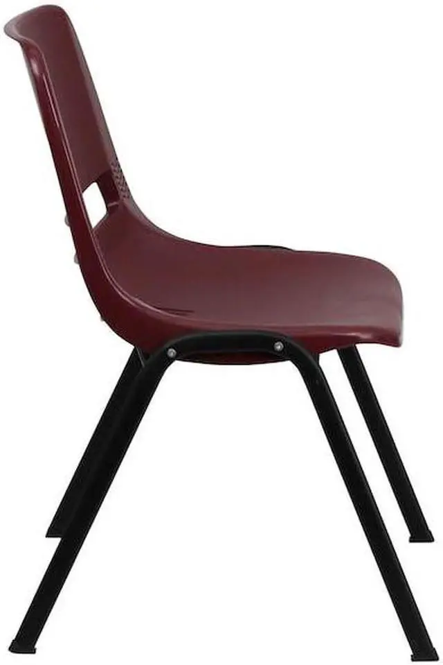 Alt view image 15 of 20 - HERCULES Series 880 lb. Capacity Burgundy Ergonomic Shell Stack Chair with Black Frame