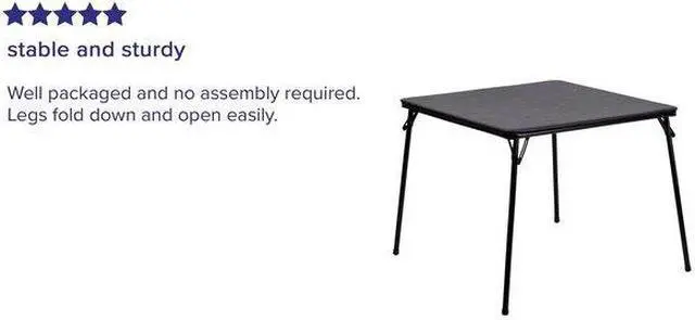 Alt view image 6 of 8 - Black Folding Card Table