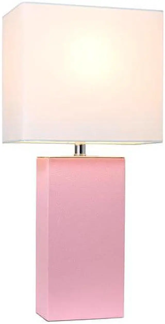 Alt view image 6 of 8 - Elegant Designs Modern Leather Table Lamp with White Fabric Shade, Pink