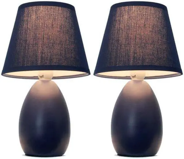 Alt view image 10 of 12 - Simple Designs  Mini  Egg Oval Ceramic Table Lamp 2 Pack Set