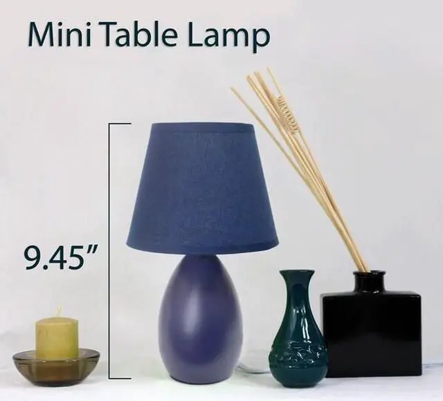 Alt view image 12 of 12 - Simple Designs  Mini  Egg Oval Ceramic Table Lamp 2 Pack Set