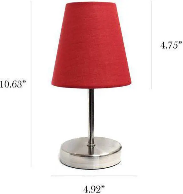 Alt view image 7 of 9 - Simple Designs Sand Nickel Mini Basic Table Lamp with Fabric Shade