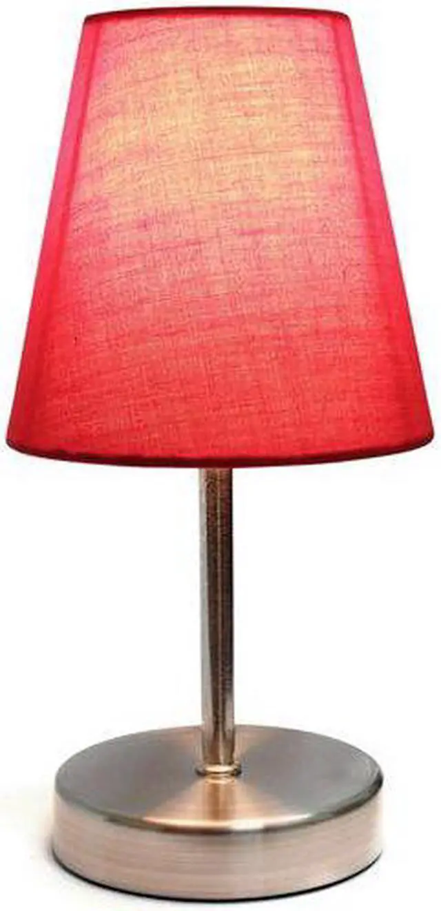 Alt view image 8 of 9 - Simple Designs Sand Nickel Mini Basic Table Lamp with Fabric Shade