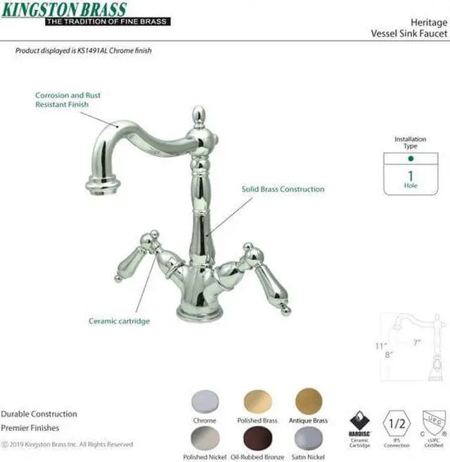 Alt view image 4 of 6 - HERITAGE VESSEL SINK FCT W/O POP-UP ROD W/4 PLATE-Oil Rubbed Bronze Finish