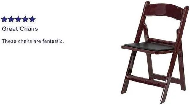 Alt view image 15 of 20 - 2 Pack HERCULES Series 1000 lb. Capacity Red Mahogany Resin Folding Chair with Black Vinyl Padded Seat