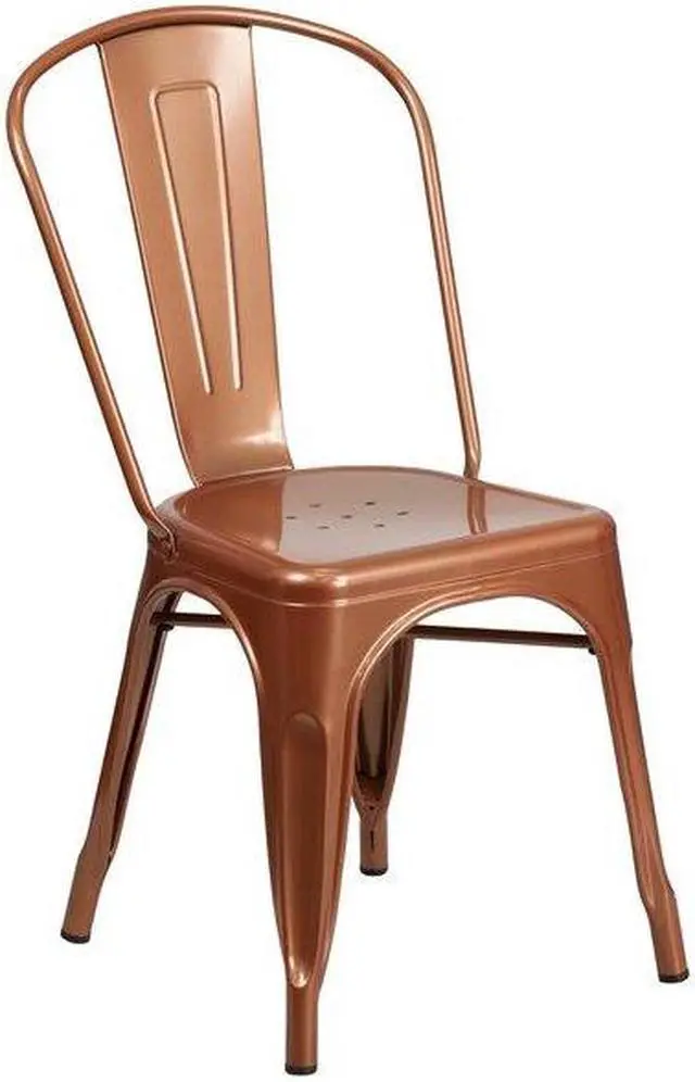 Alt view image 15 of 19 - FLASH FURNITURE 4-ET-3534-POC-GG Copper Metal Indoor-Outdoor Stackable Chair