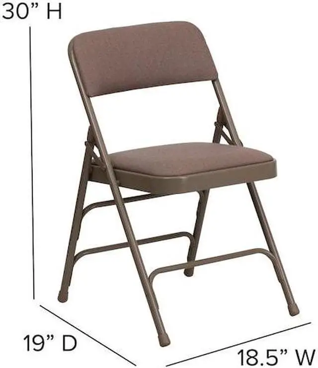 Alt view image 17 of 20 - 2 Pk. HERCULES Series Curved Triple Braced & Double Hinged Beige Fabric Metal Folding Chair