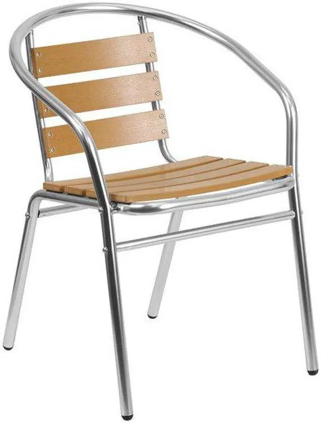 Alt view image 13 of 13 - Flash Furniture Restaurant Patio Chair Aluminum 4 Pack (4TLH017W)